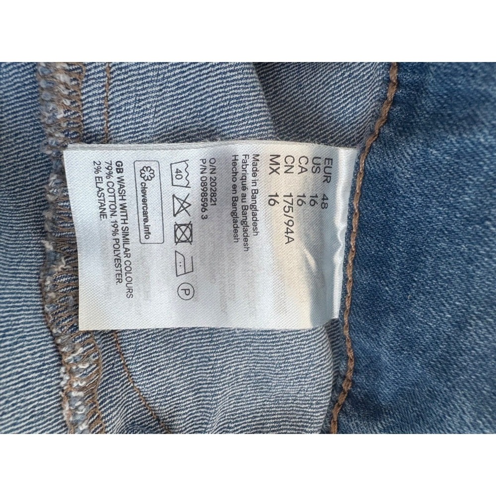 H&M Womens Size 16 Blue Denim Jeans 98%Cotton 2% Elastane Slim Fit Casual Pants - Picture 6 of 6